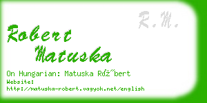 robert matuska business card